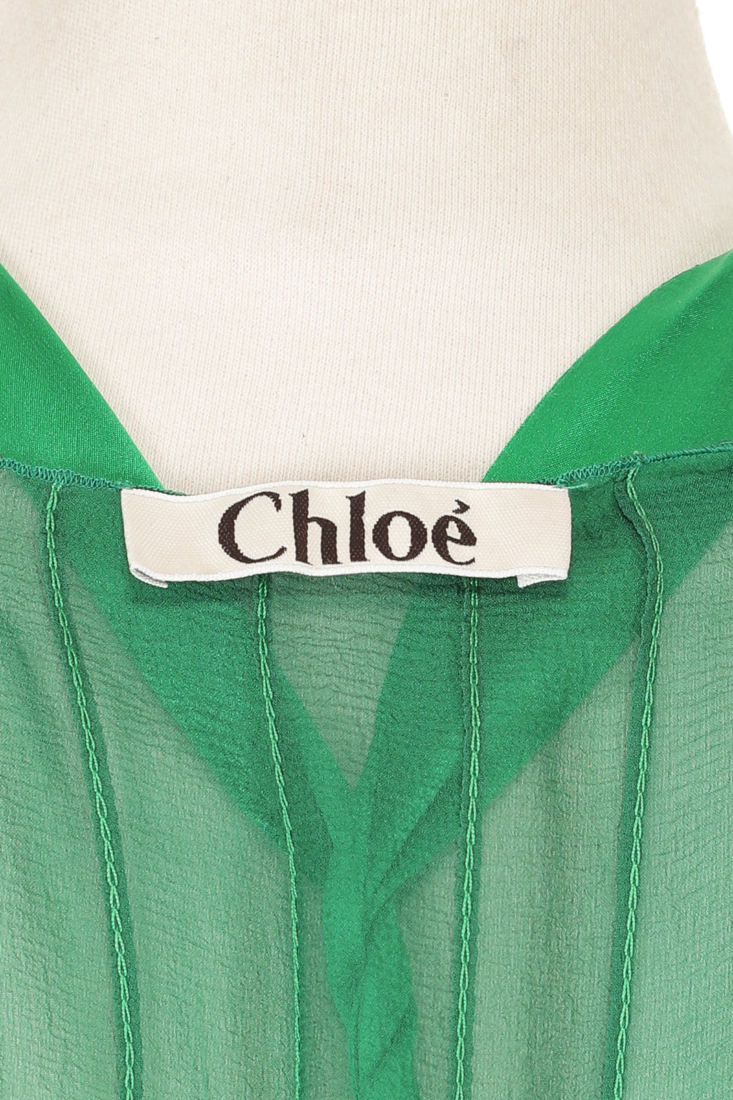 Chloé Fall 2004 Dark Green Chiffon Gown
