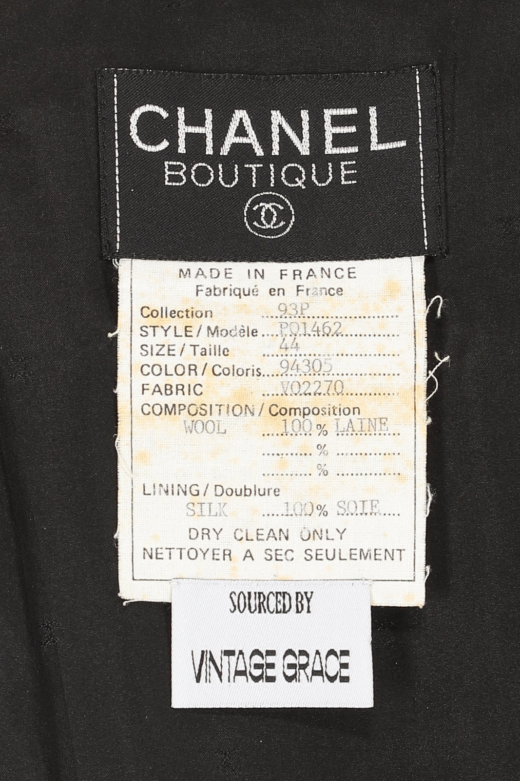 Chanel Spring 1993 Four-Pocket Black Wool Crepe Jacket