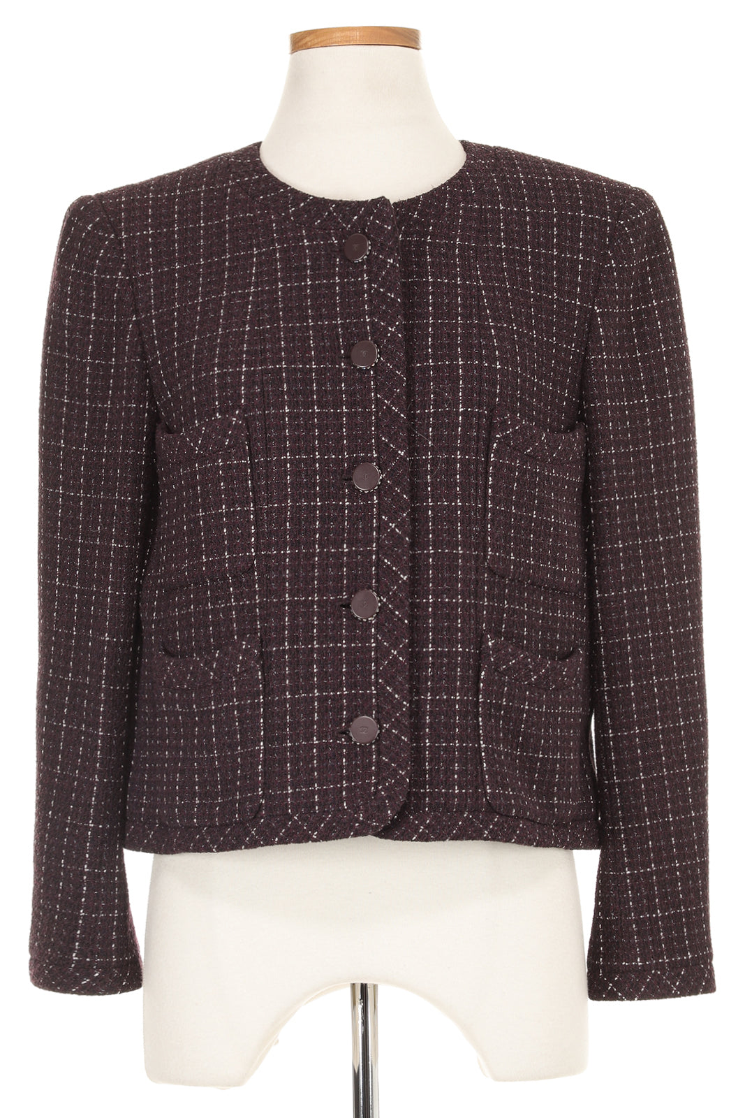 Chanel Spring 2002 Eggplant Tweed Jacket