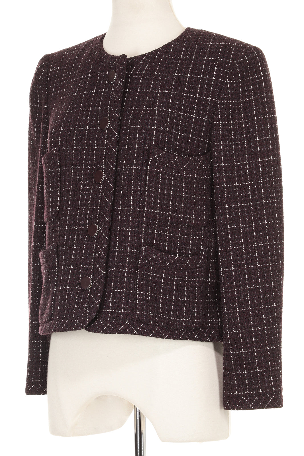 Chanel Spring 2002 Eggplant Tweed Jacket