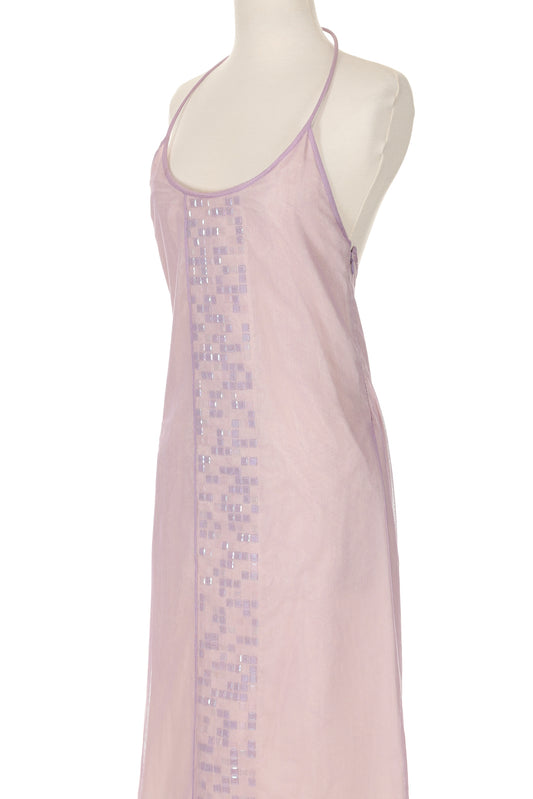 Lanvin Spring 2000 Mesh Embellished Halter Dress