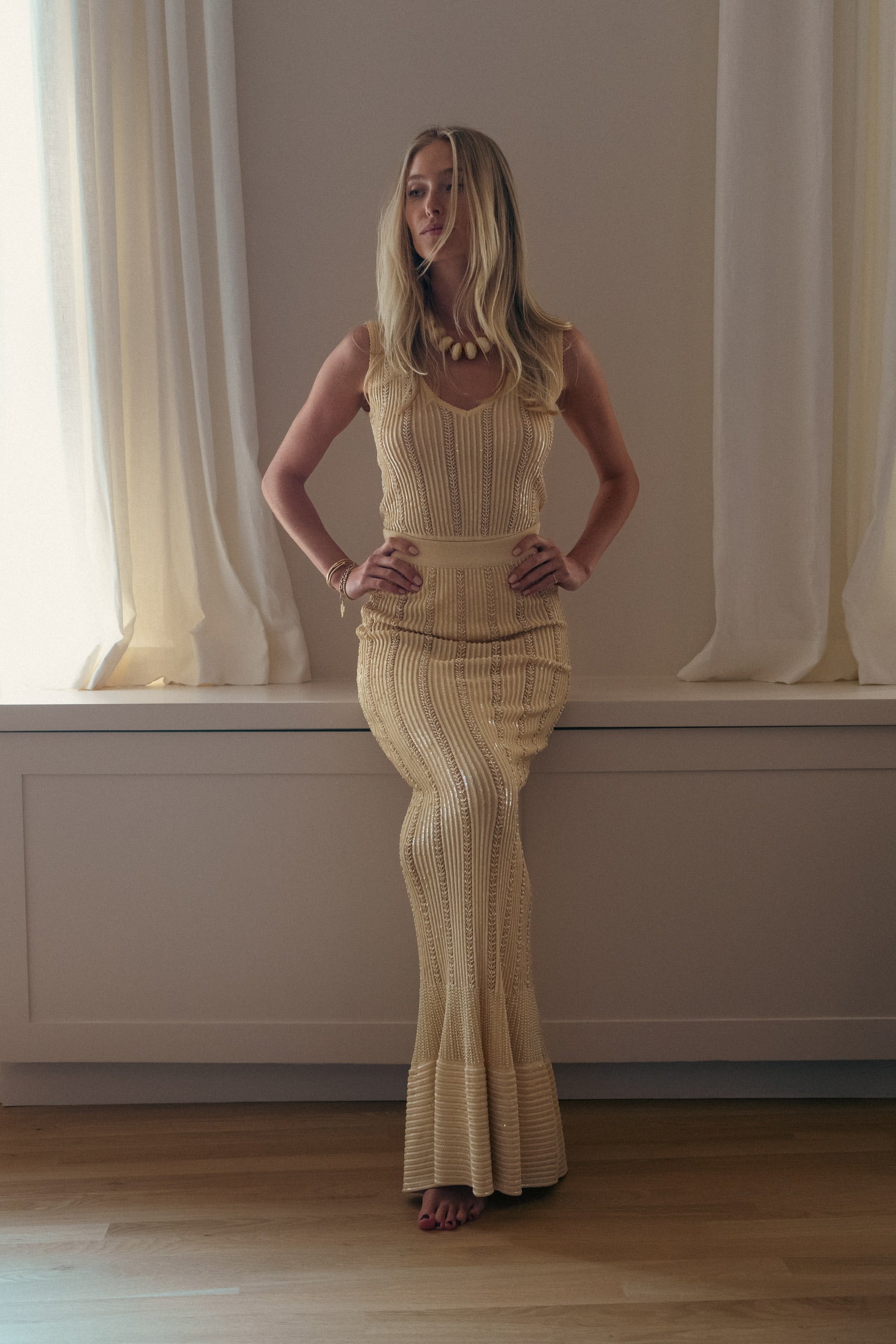 Alaa SS 1996 Yellow Beaded Ensemble Vintage Grace Alaa SS 1996 Yellow Beaded Ensemble Vintage Grace