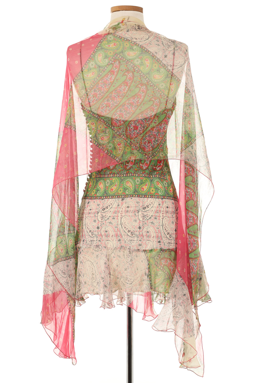 Christian Dior by John Galliano Patchwork Mini Dress with Scarf Vintage Grace Christian Dior by John Galliano Patchwork Mini Dress with Scarf Vintage Grace