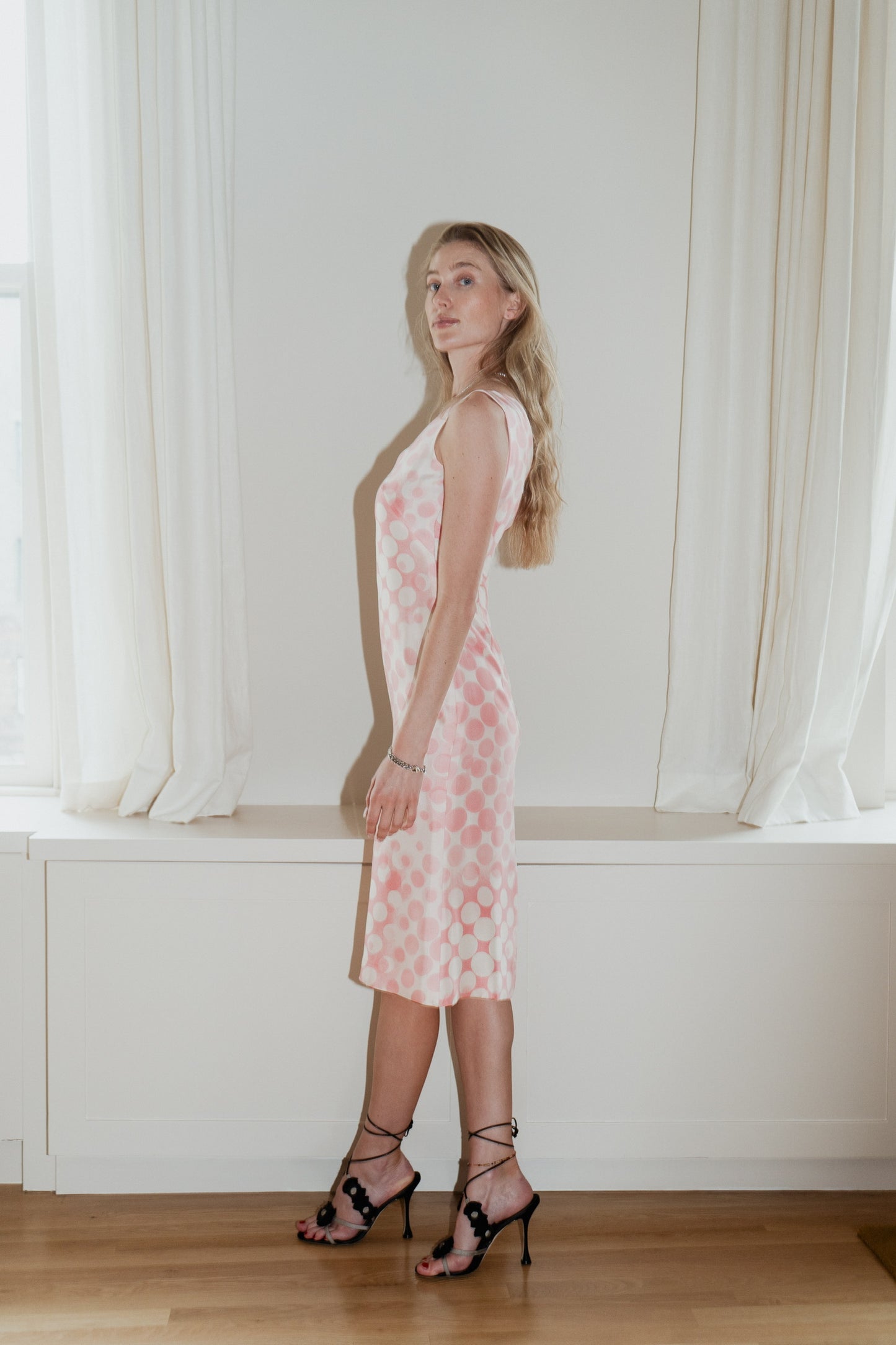 Escada Pink Polka Dot Dress