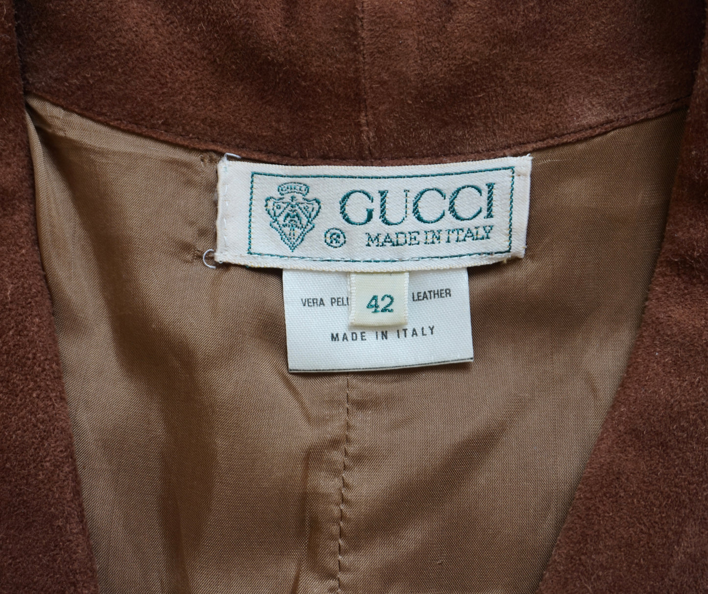 Gucci 1980's Suede Leather Jacket with Belt
