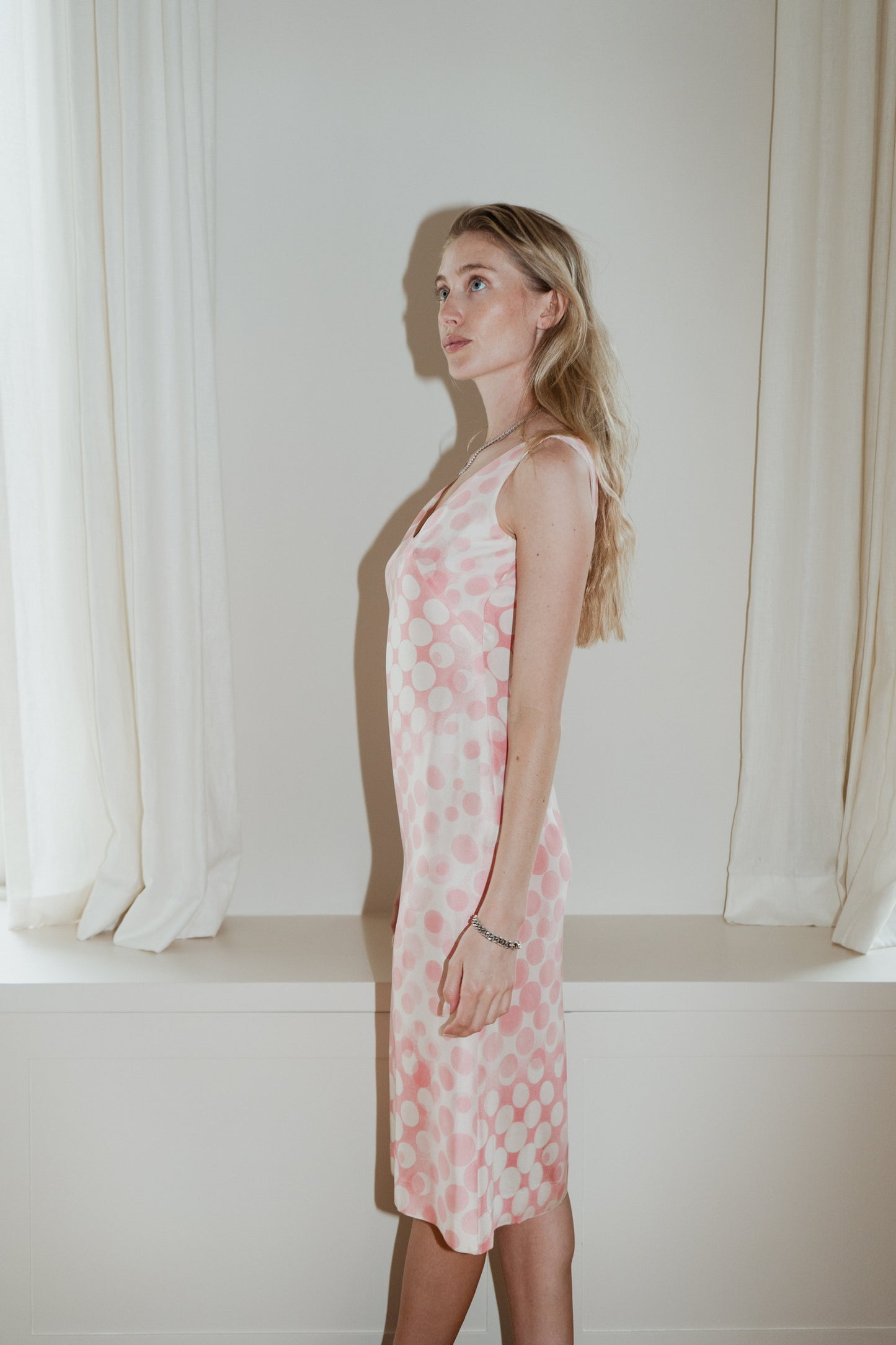 Escada Pink Polka Dot Dress