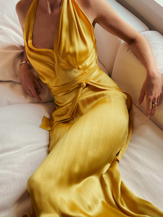 Vintage 1930’s Yellow Silk Dress