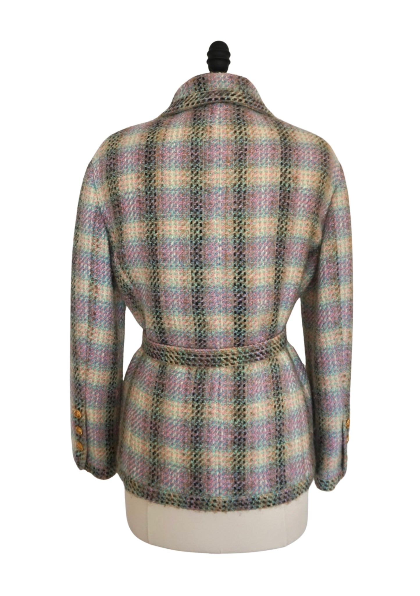 Chanel 1980's Rainbow Tweed Jacket with Belt