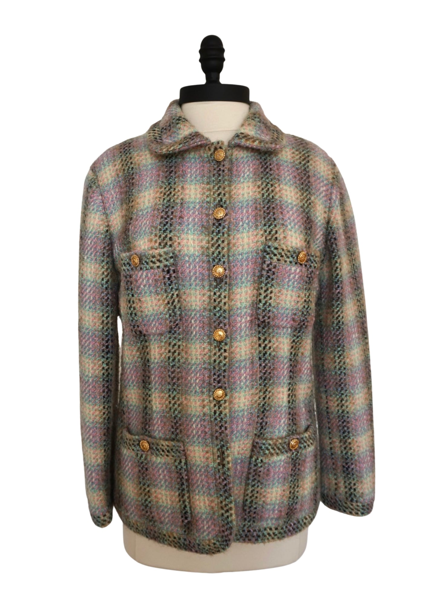 Chanel 1980's Rainbow Tweed Jacket with Belt