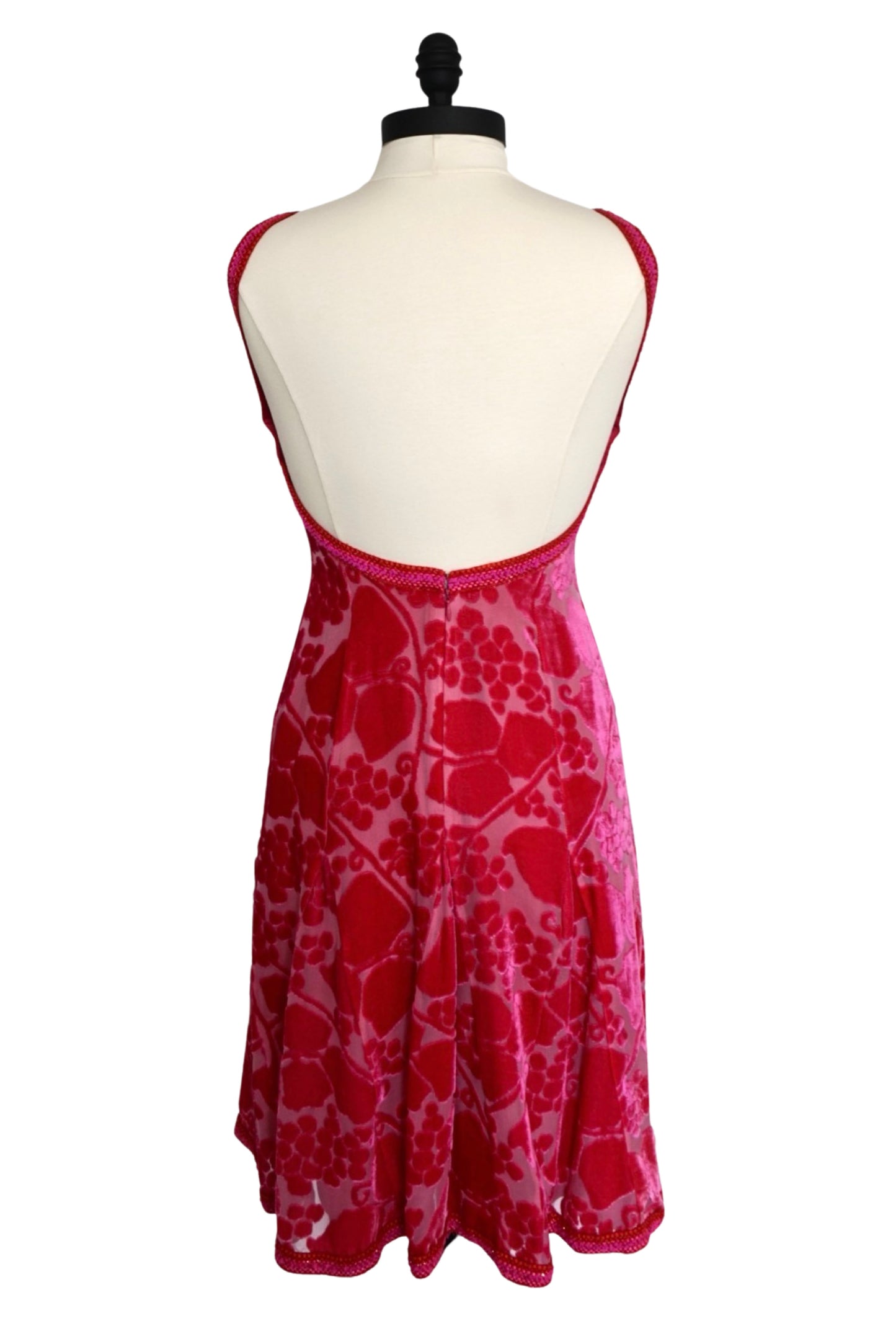 Chanel Cruise 2001 Hot Pink Crushed Velvet Mini Dress