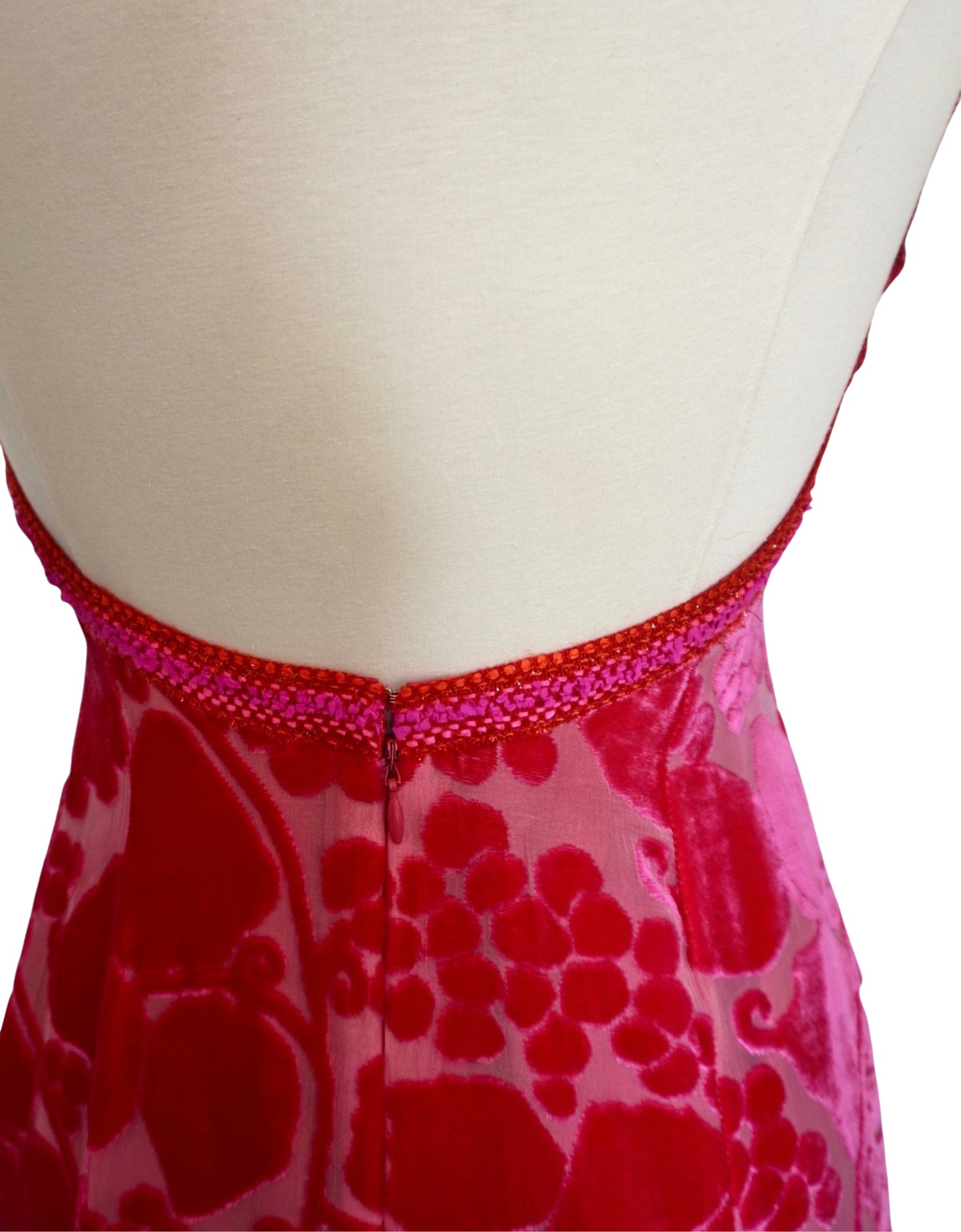 Chanel Cruise 2001 Hot Pink Crushed Velvet Mini Dress