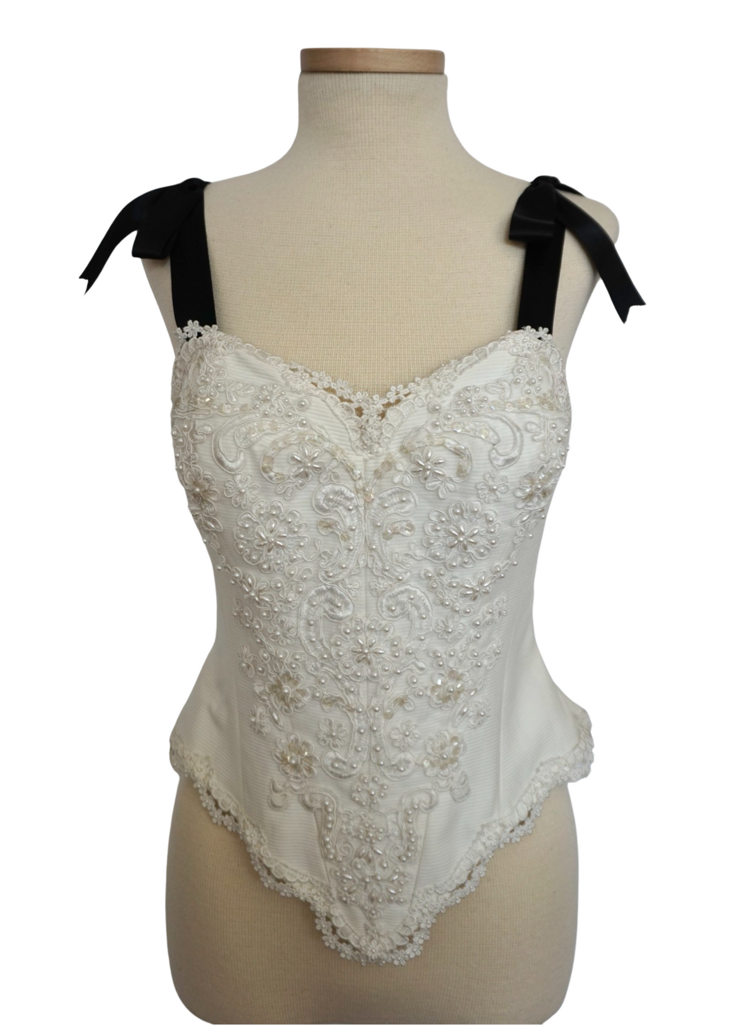 Bellville Sassoon 1990's White Embellished Corset