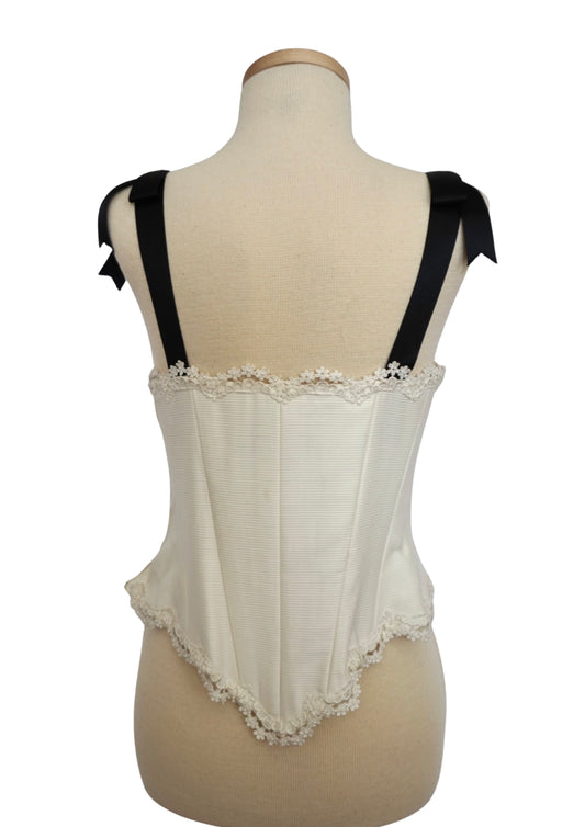 Bellville Sassoon 1990's White Embellished Corset