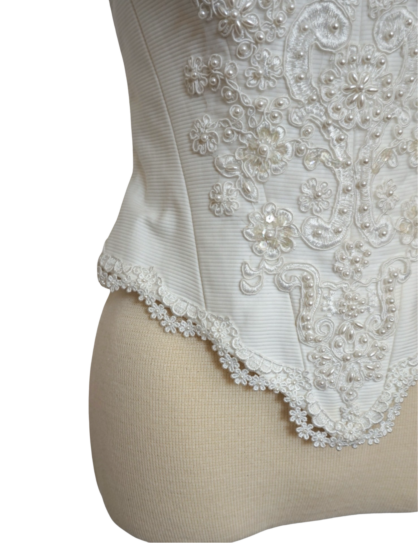 Bellville Sassoon 1990's White Embellished Corset