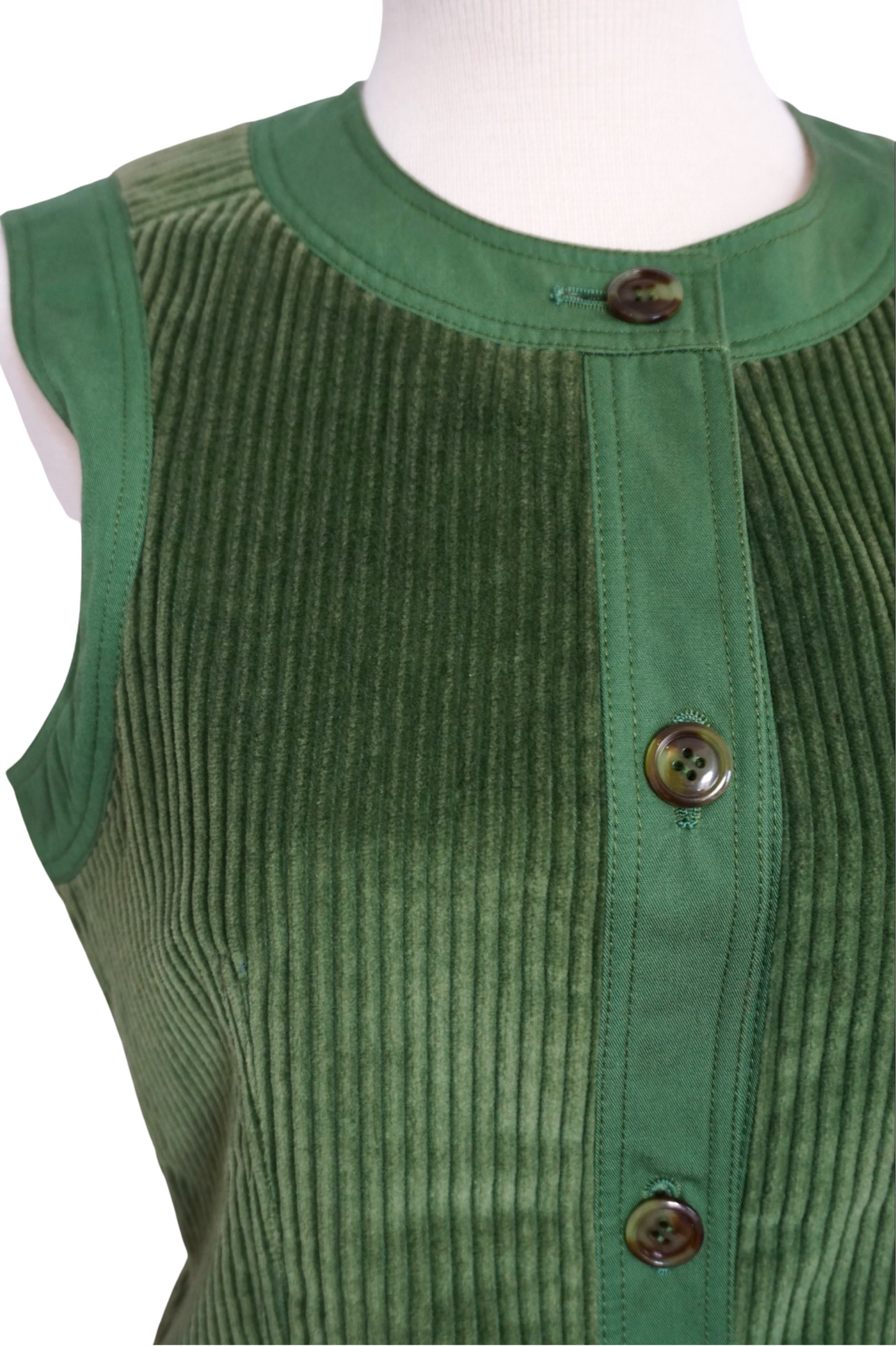 Courrèges Green Corduroy Skirt Set