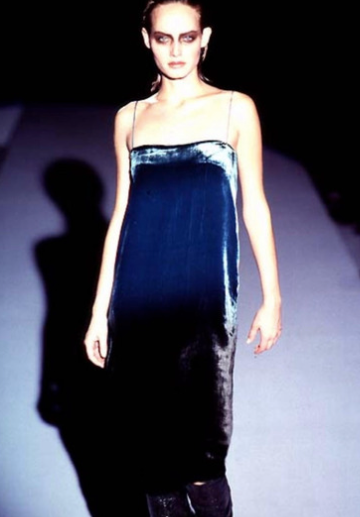 Gucci Tom Ford S/S 1997 Blue & Green Velvet Dress