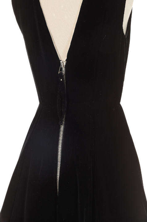 Jean Paul Gaultier Fall 1995 Black Velvet Dress with Front Zippers Vintage Grace Jean Paul Gaultier Fall 1995 Black Velvet Dress with Front Zippers Vintage Grace