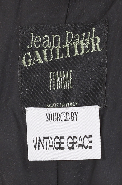 Jean Paul Gaultier Fall 1995 Black Velvet Dress with Front Zippers