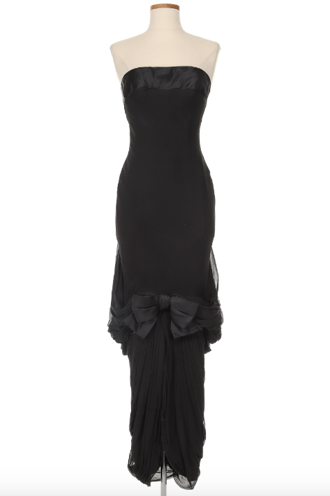 Christian Dior Black Strapless Bow Dress