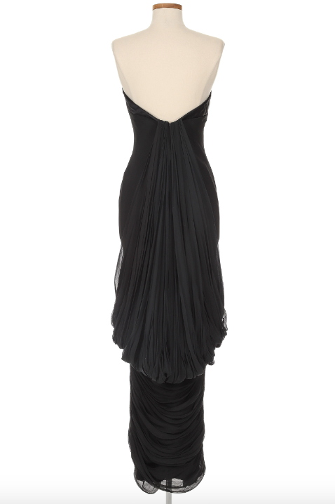 Christian Dior Black Strapless Bow Dress