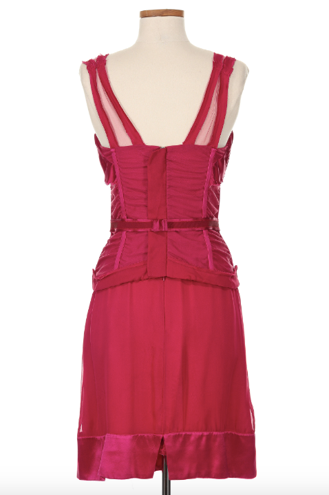 Stella McCartney Fall 2003 Magenta Silk Corset Mini Dress (SJP Vogue Cover) Stella McCartney Fall 2003 Magenta Silk Corset Mini Dress (SJP Vogue Cover)