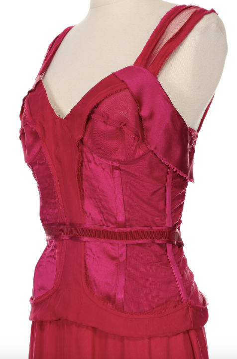 Stella McCartney Fall 2003 Magenta Silk Corset Mini Dress (SJP Vogue Cover)