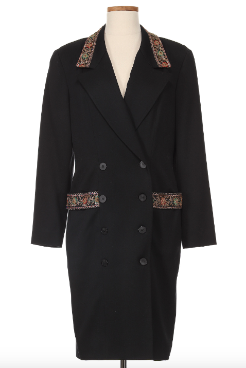 Fendi by Karl Lagerfeld Black Blazer Dress with Embellishments