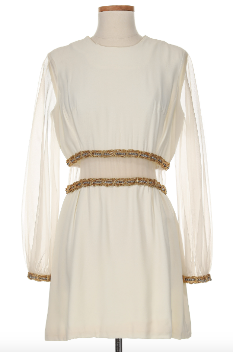 Vintage White Cocktail Dress with Sheer Detailing
