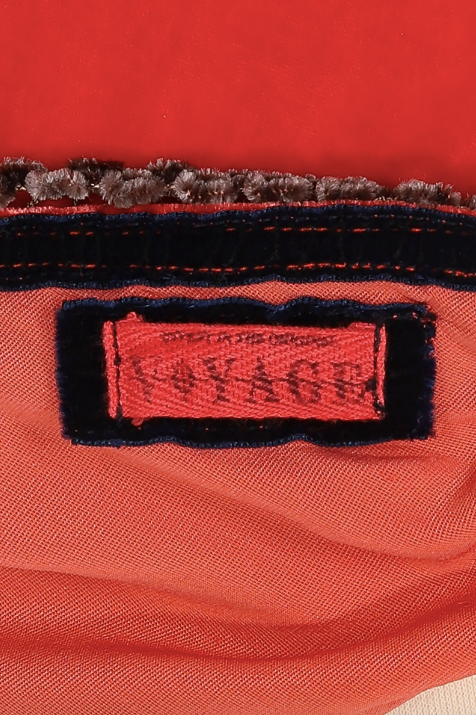 Voyage Orange Velvet Halter Dress