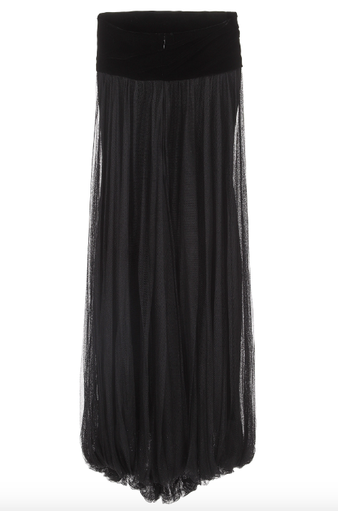 Jean Paul Gaultier Black Tulle Skirt/Dress with Velvet Details