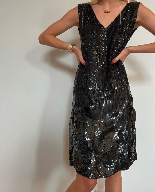 ysl long sequin dress Yves Saint Laurent Sequin Gown