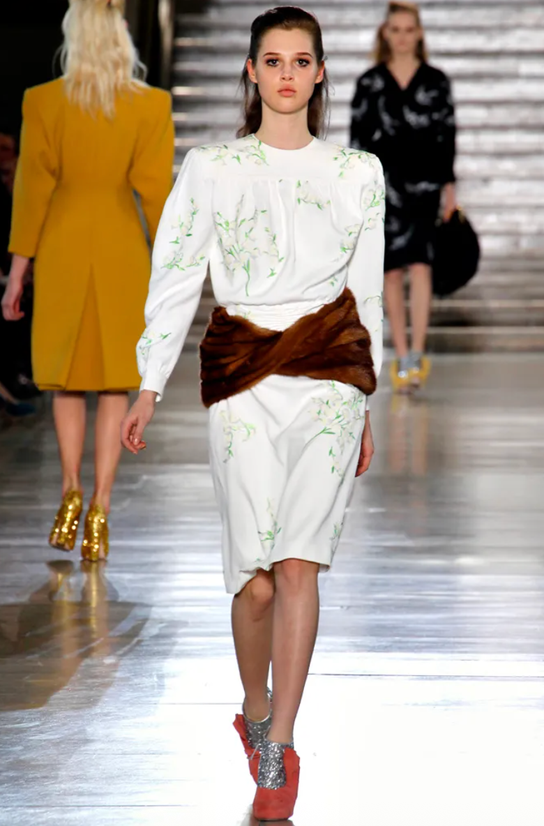 Miu Miu Fall 2011 Sleeve Dress with Floral Detail