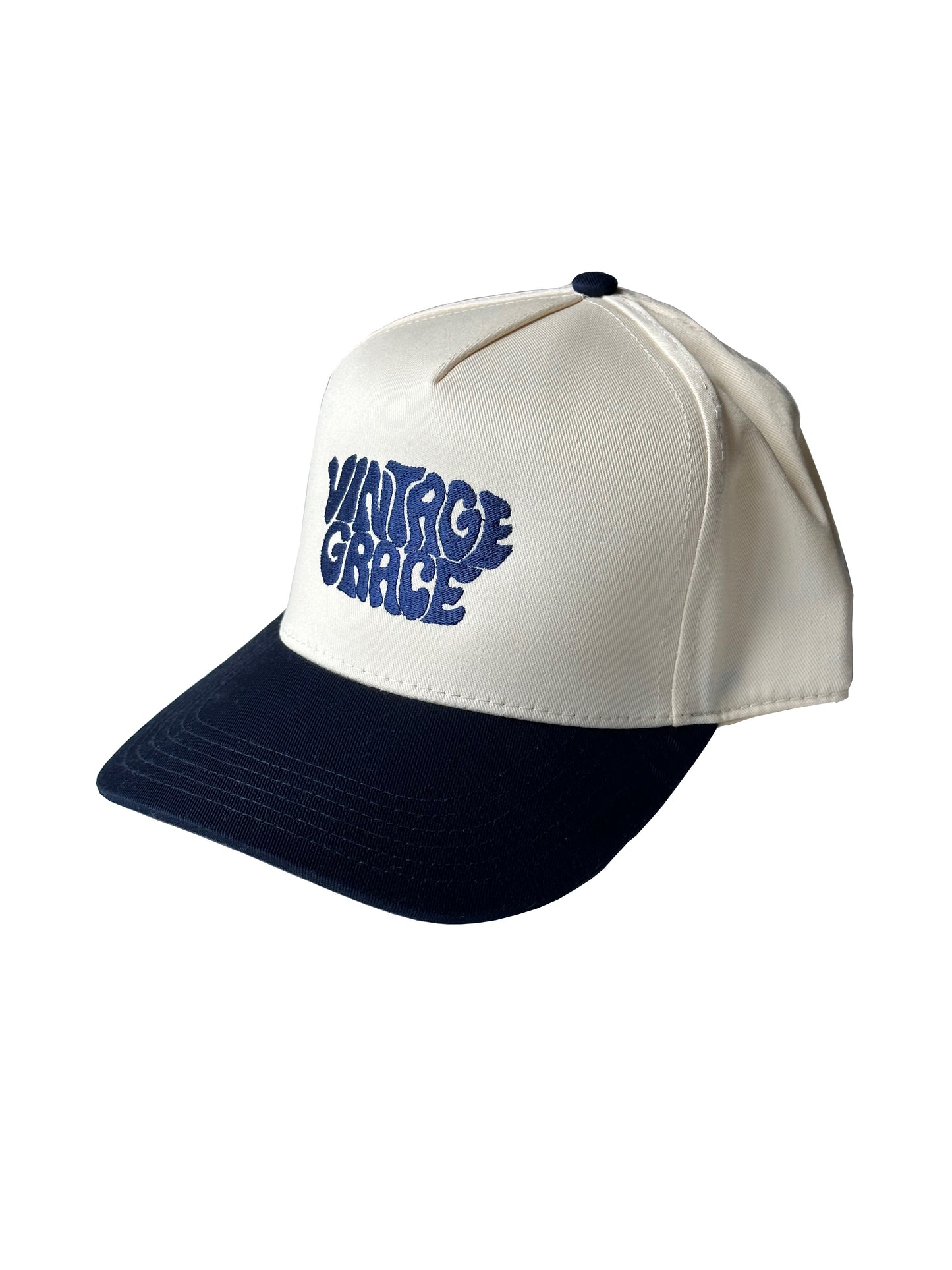 Vintage Grace Off White/Navy Hat