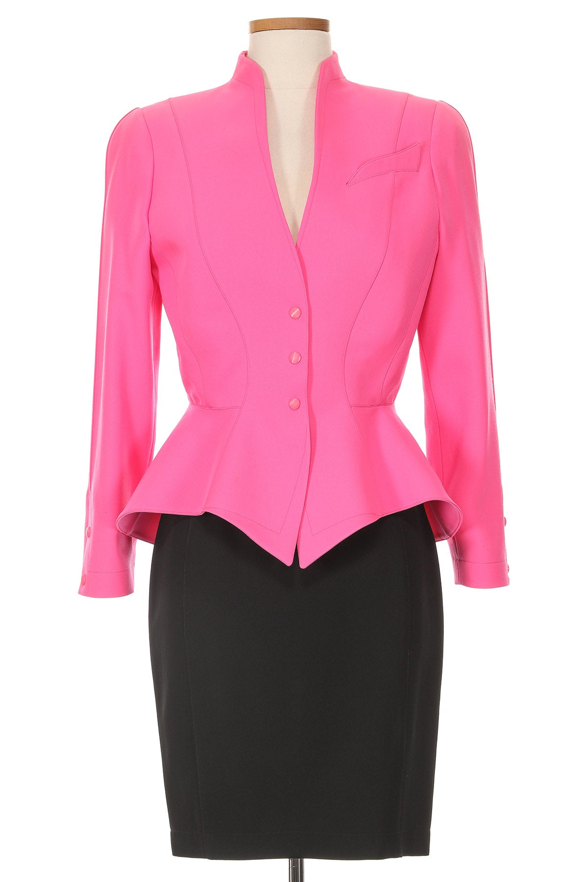 Thierry Mugler 1980s Shocking Pink Skirt Suit