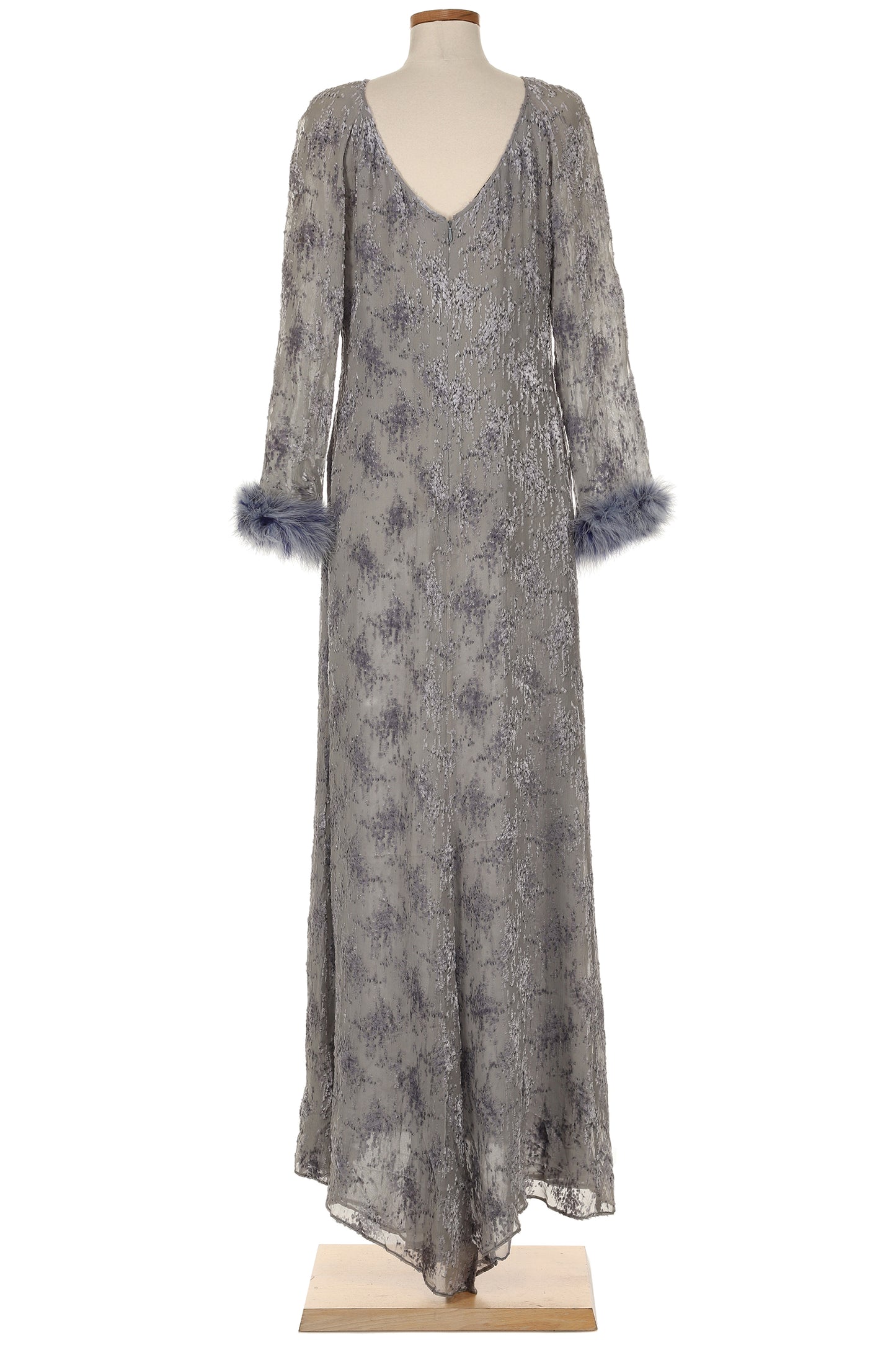 Valentino 1990s Long Sleeve Gown with Fur Trim