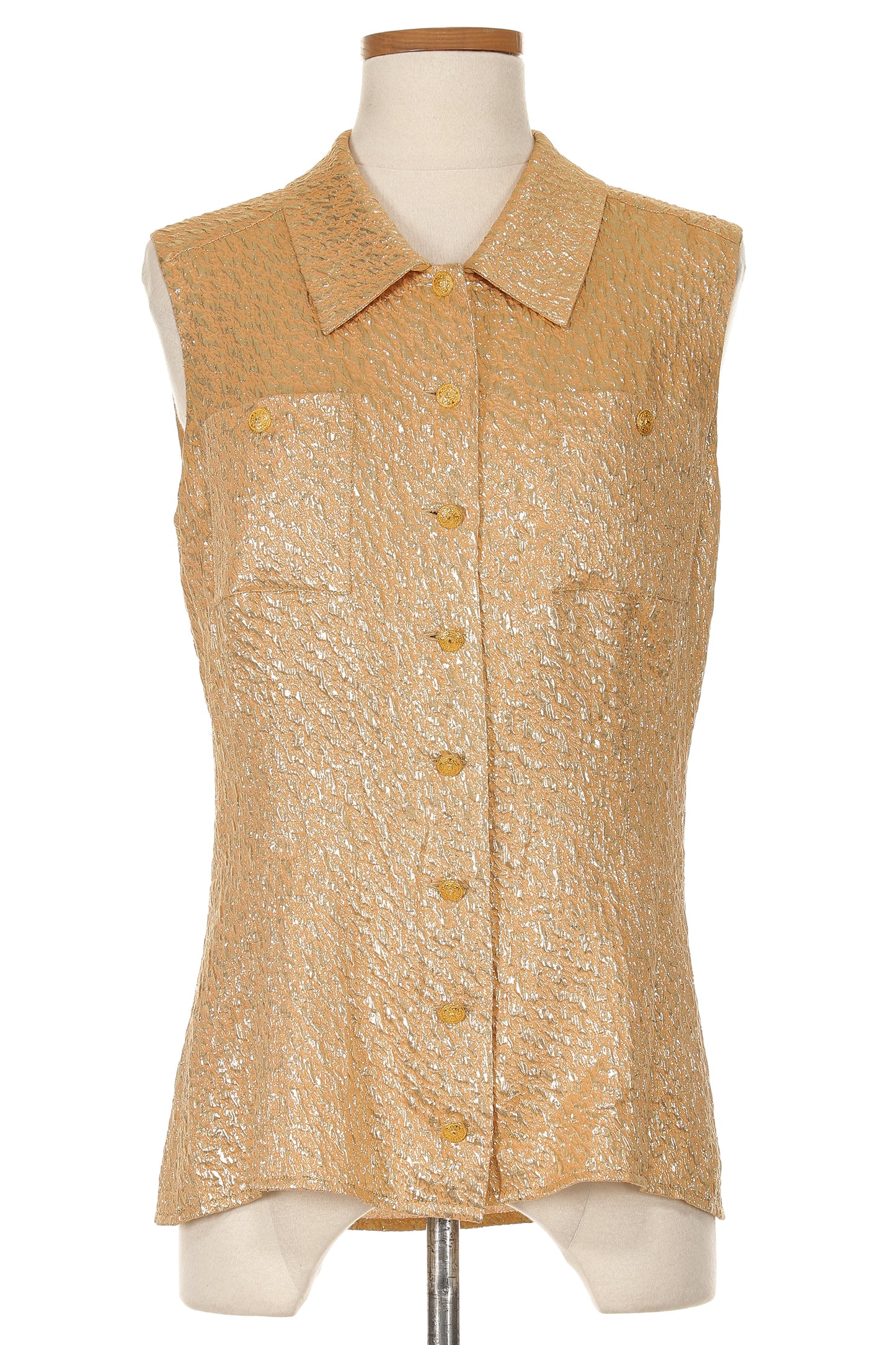 Chanel Fall 1996 Sleeveless Button Up Shirt