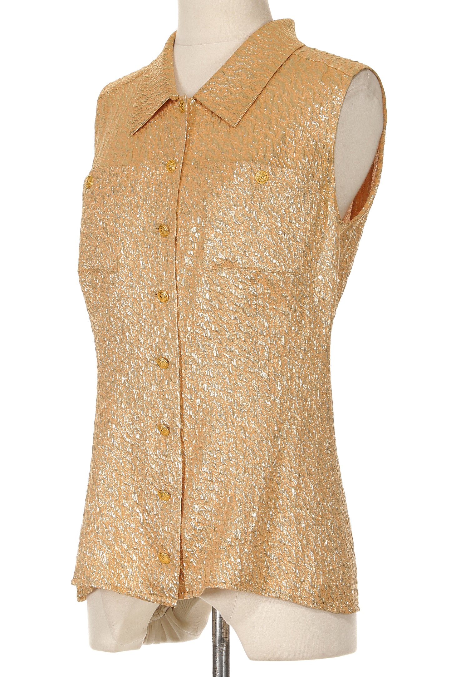 Chanel Fall 1996 Sleeveless Button Up Shirt
