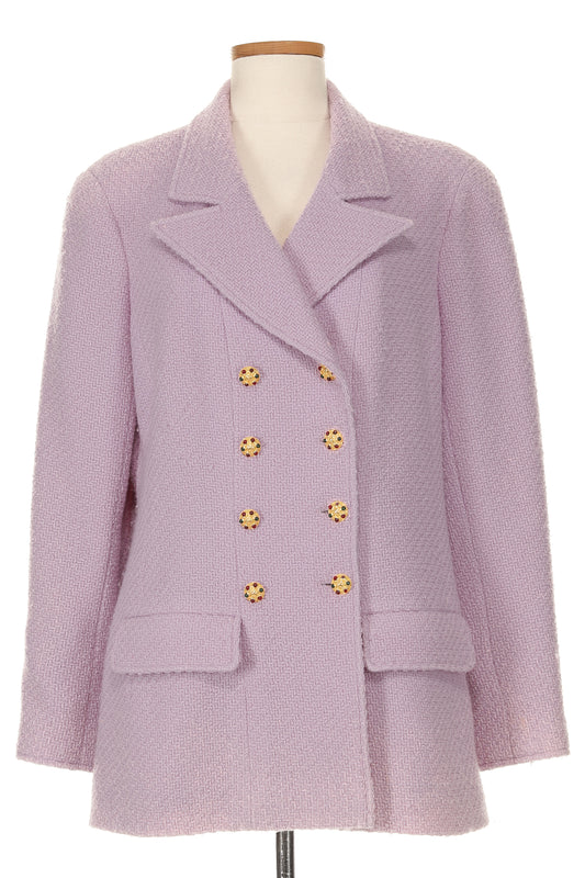 Chanel Fall 1996 Lavender Tweed Jacket with Gripoix Buttons (Runway)