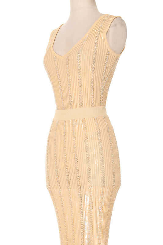 Alaïa SS 1996 Yellow Beaded Ensemble