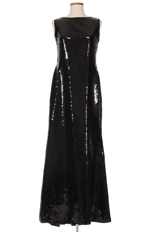 Carolina Herrera 1980s Black Sequin Gown (Original Sample)