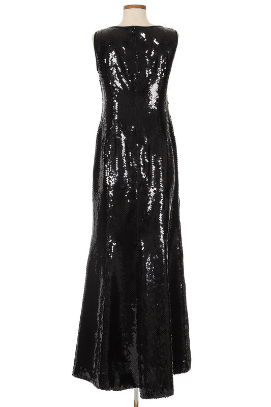 Carolina Herrera 1980s Black Sequin Gown (Original Sample)