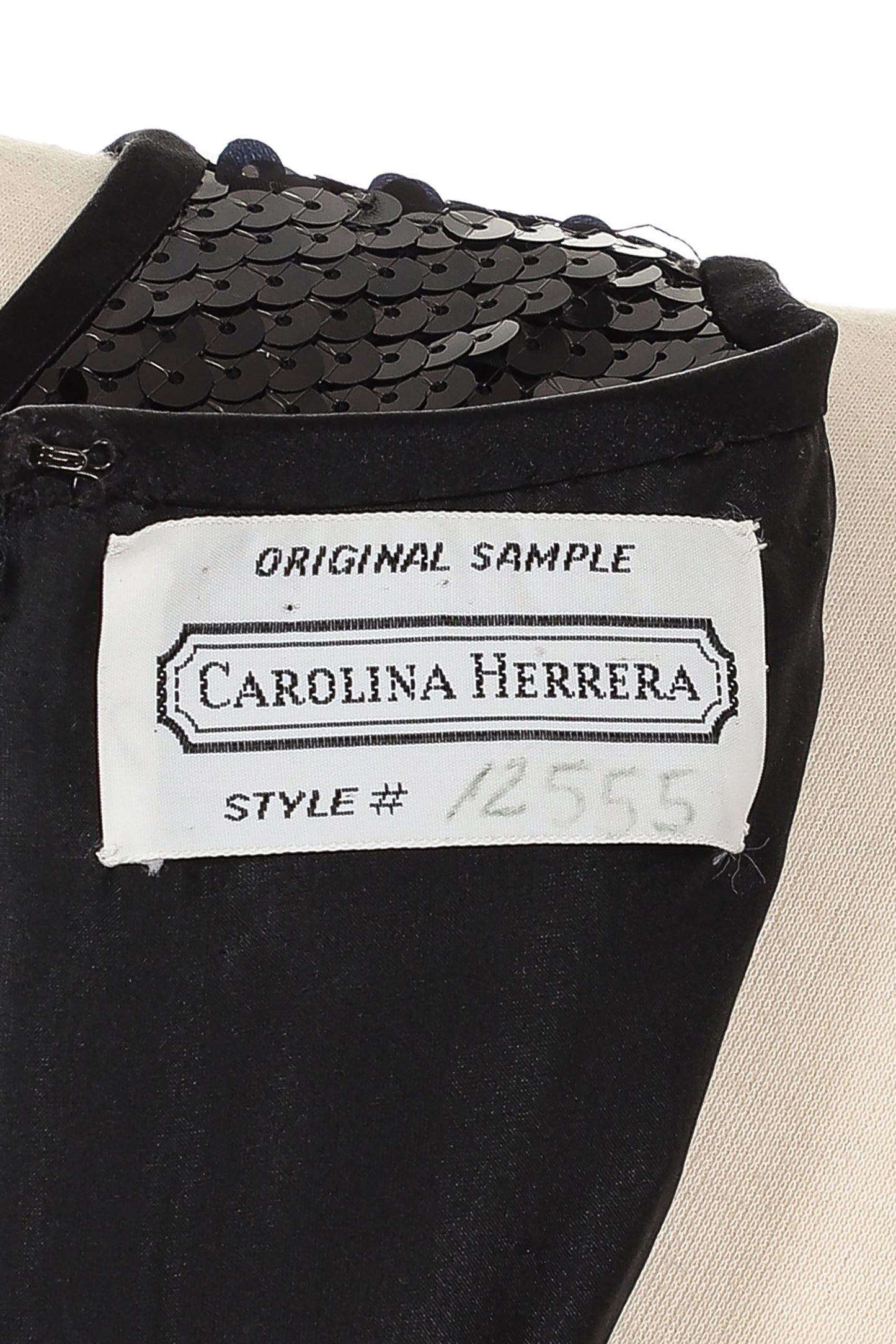 Carolina Herrera 1980s Black Sequin Gown (Original Sample)