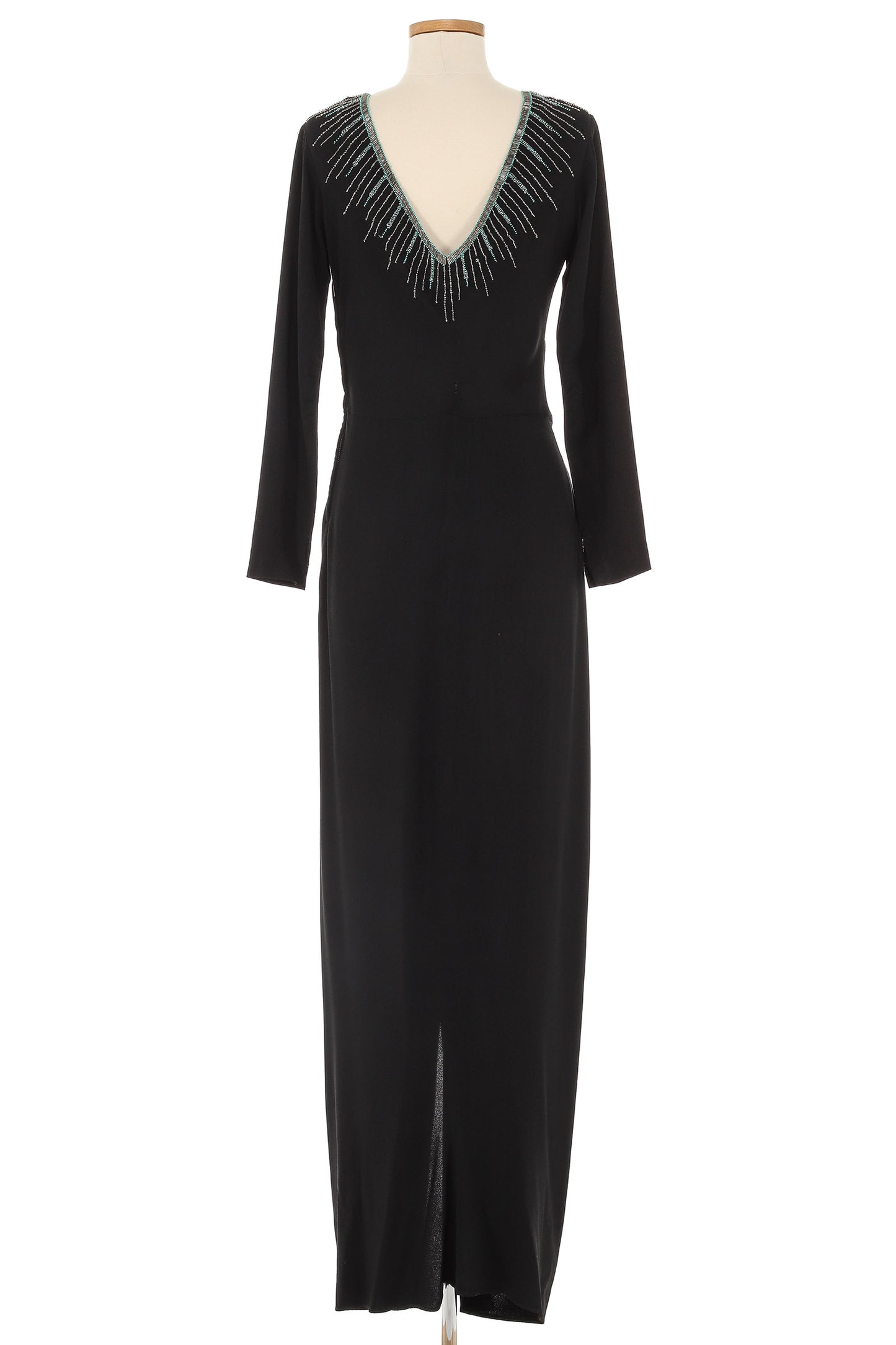 Ceil Chapman Black Embellished Long Sleeve Dress c. 1940's-1950's Ceil Chapman Black Embellished Long Sleeve Dress c. 1940's-1950's