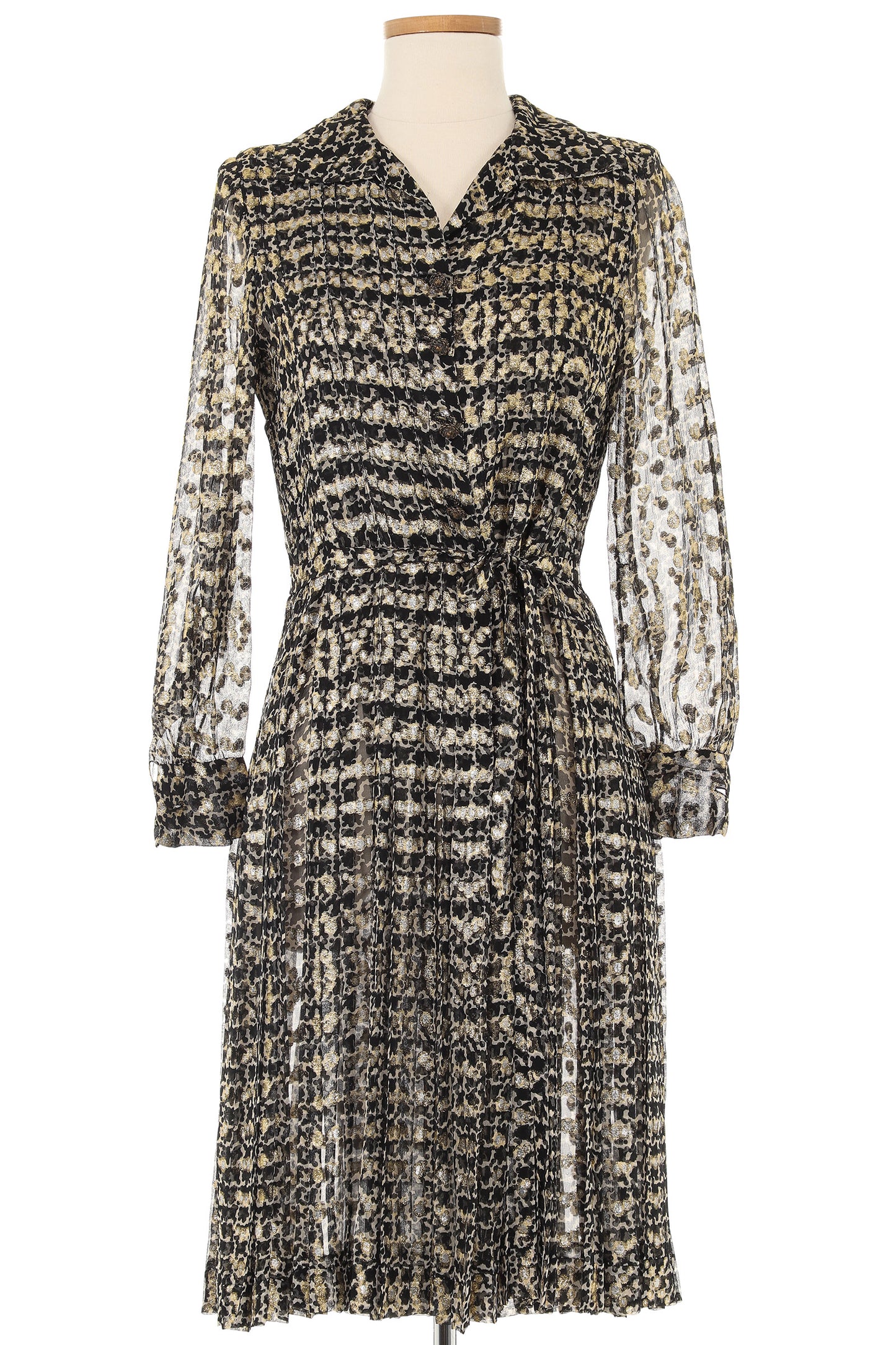 Chanel Haute Couture 1970s Black and White Long Sleeve Dress