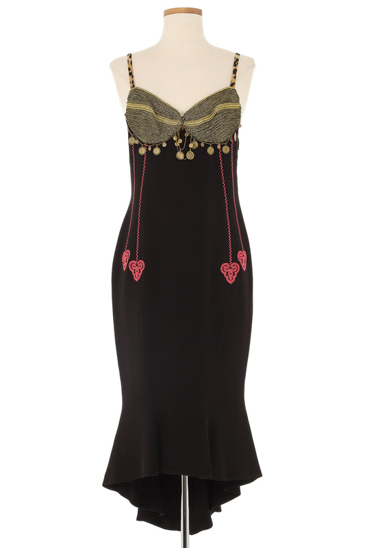 Rifat Ozbek 1990's Black Coin Dress