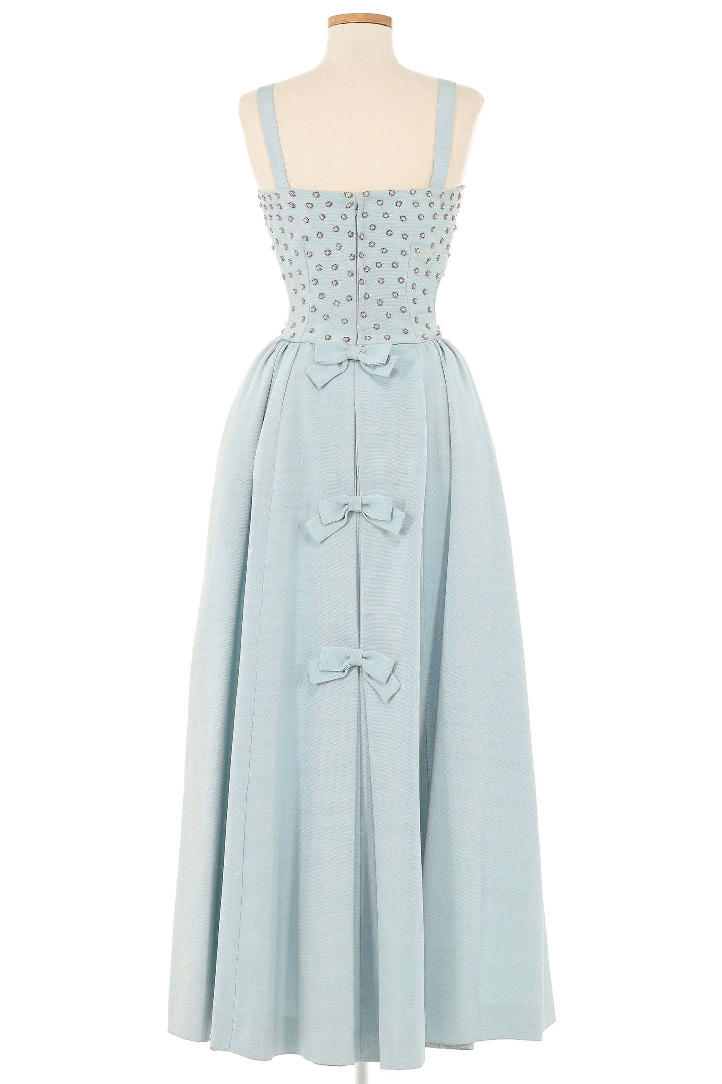 Julian Rose 1950s Blue Beaded Gown Vintage Grace Julian Rose 1950s Blue Beaded Gown Vintage Grace