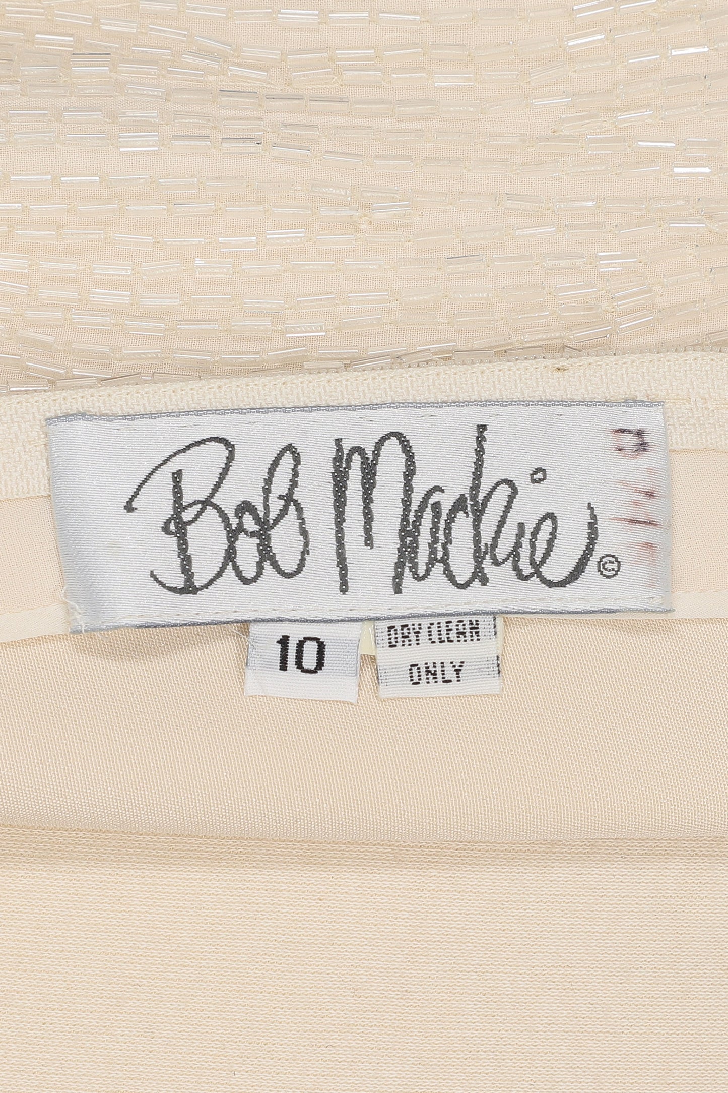 Bob Mackie 1980s White Beaded Crepe Dress