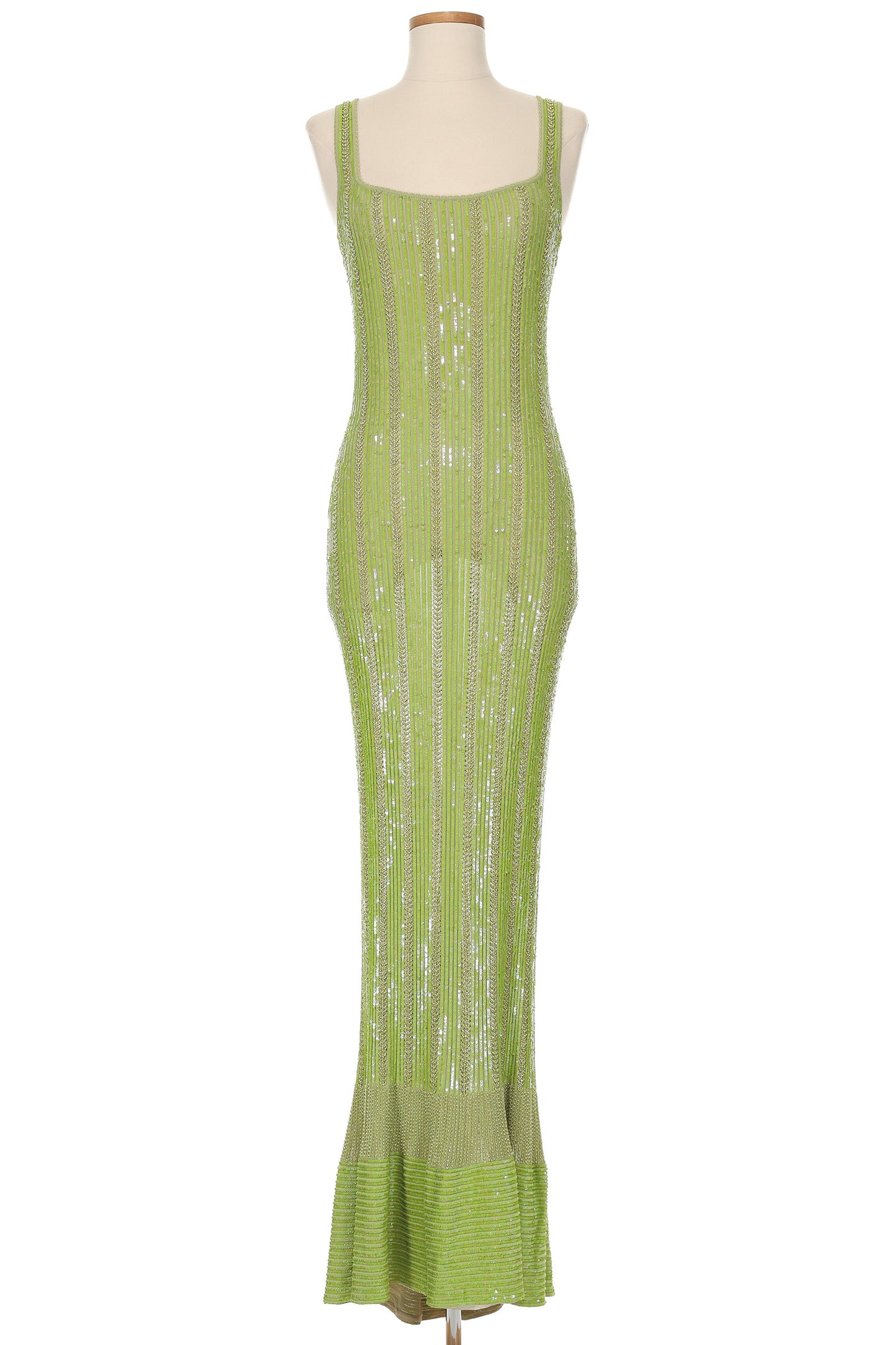 Alaia S/S 1996 Green Beaded Dress