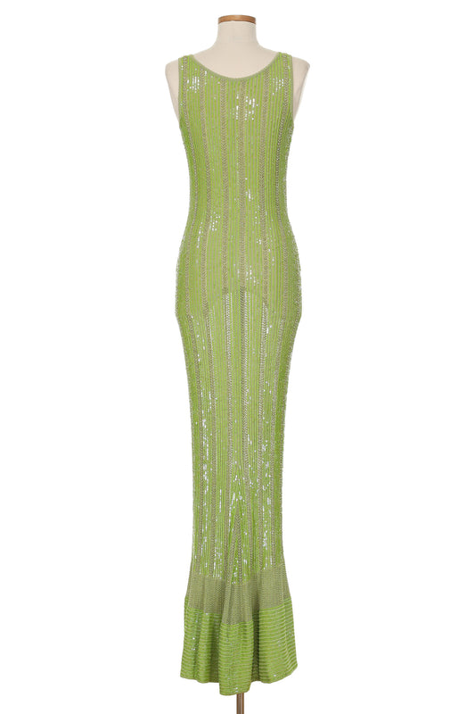 Alaia S/S 1996 Green Beaded Dress