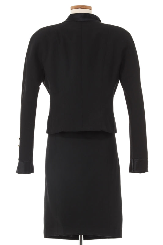 Chanel Haute Couture Black Skirt Suit